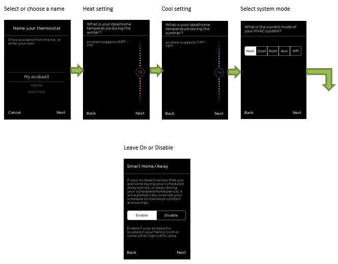 Configuring your ecobee thermostat for the first time